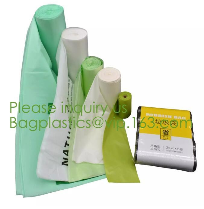 Eco friendly Compostable Biodegradable commercial bags,100% Environment Friendly Compostable Cornstarch Garbage Bags pac