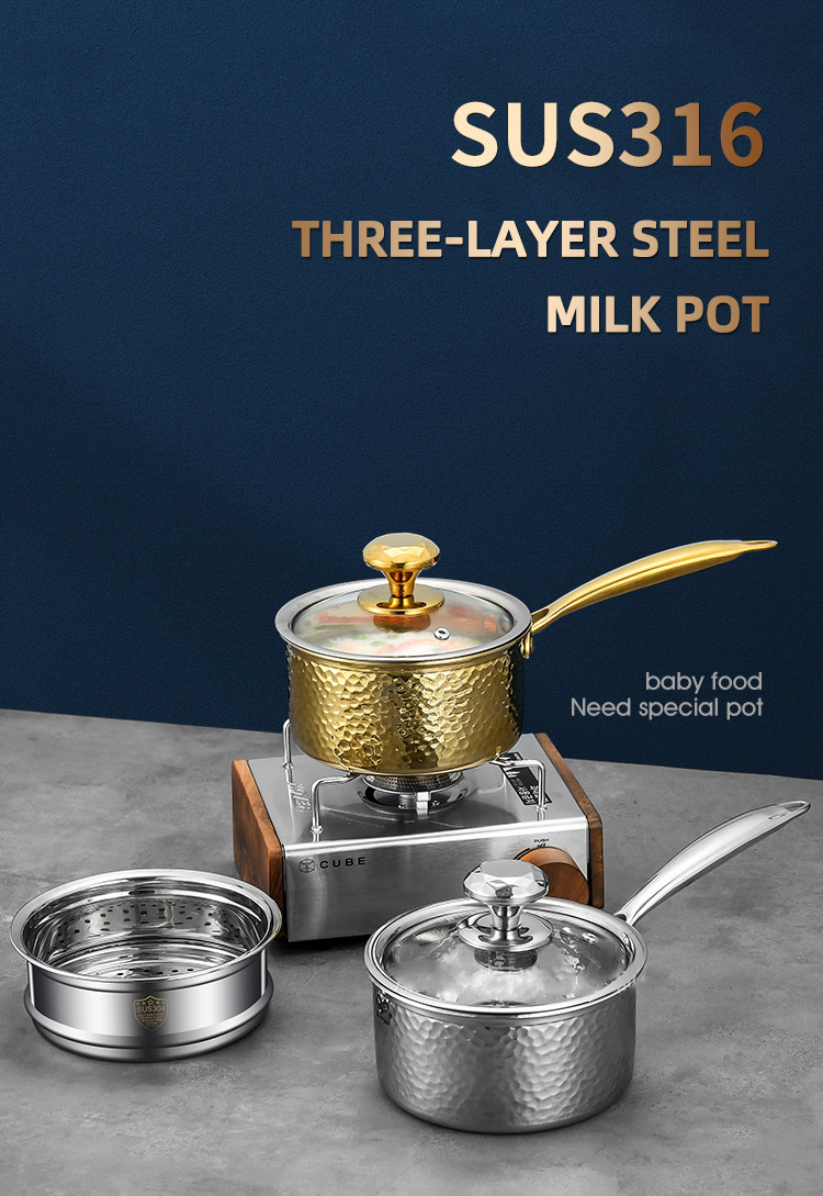 Multifunction Kitchen Sauce Pans Stainless Steel With Steamer
