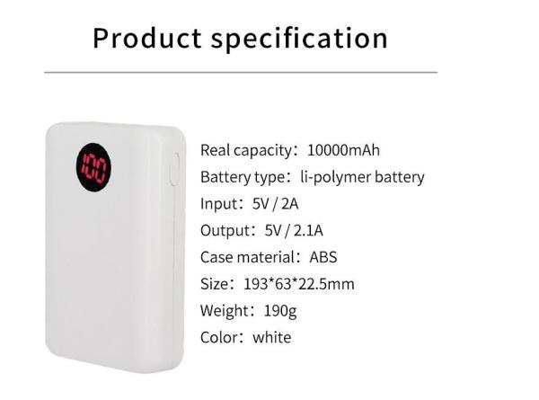 customized wholesale rental big capacity 10000mAh digital power bank branded