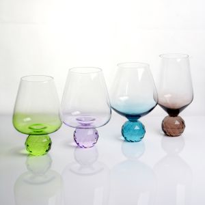  Hand-blow Wine Glass With Crystal Base Color Gradient Unique Wine Glass For Gift For Party Manufactures