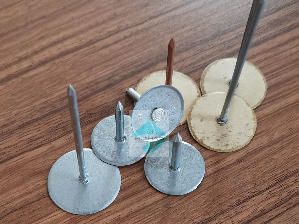 38MM Galvanized Steel Cupped Head Weld Pins , Mini Washer Duct Liner CD Weld Pins
