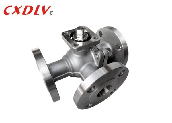 3 Way Ball Valve Stainless Steel Direct Mounting Pad for Motor Actuators