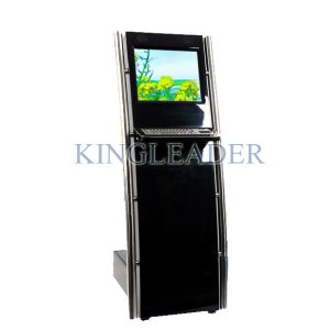 Space Saving Standard Touch Screen Information Kiosk With Metal Kiosk Keyboard
