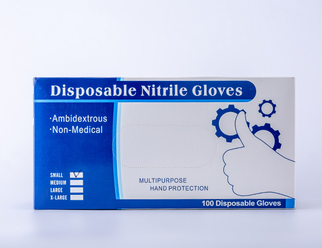Blue Medical Disposable Powder Free Nitrile Gloves S M L XL For Examination
