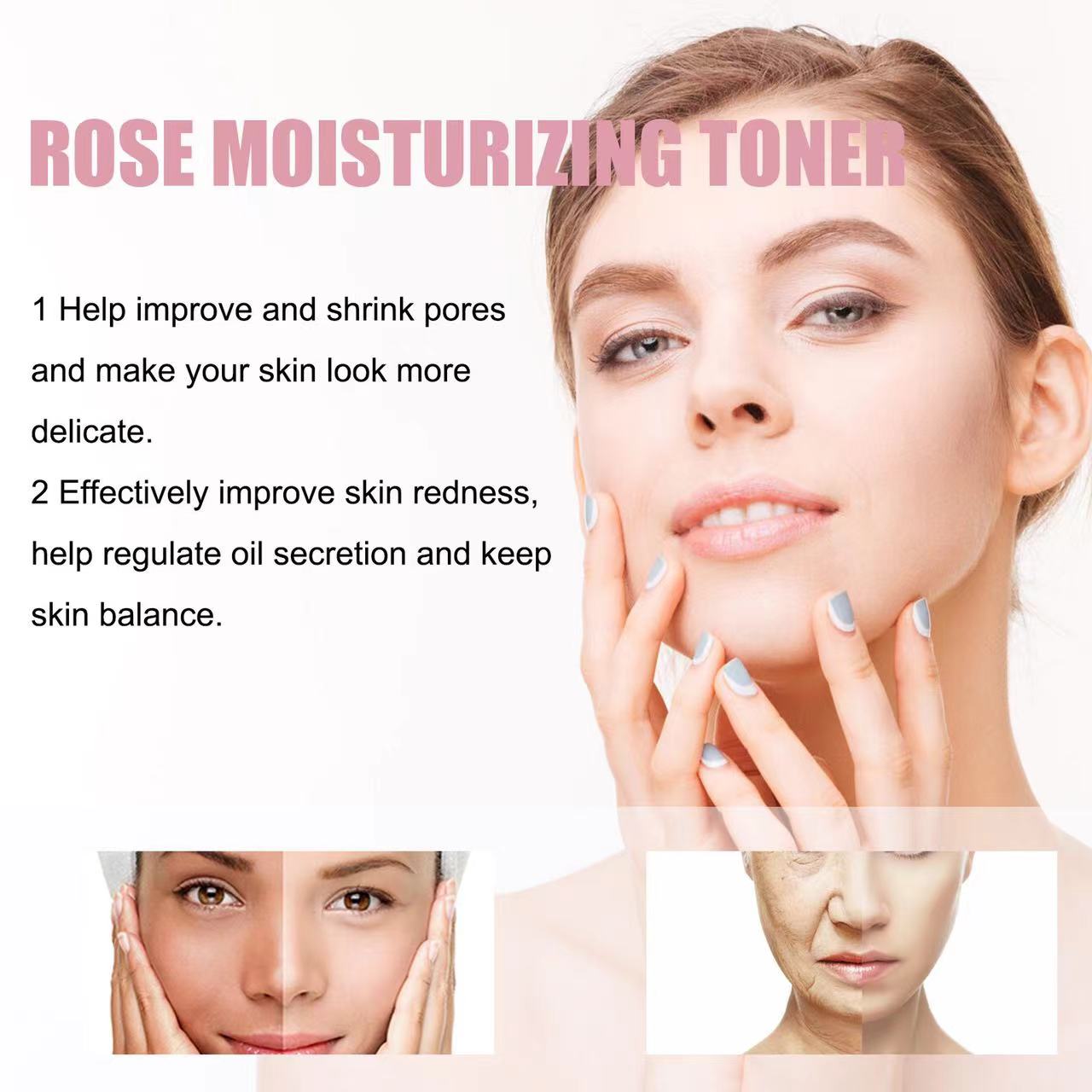 Private Label Korean Moisturizing Skin Care Skincare Natural Organic Pure Rose Water Facial Mist Face Toner Spray for Face