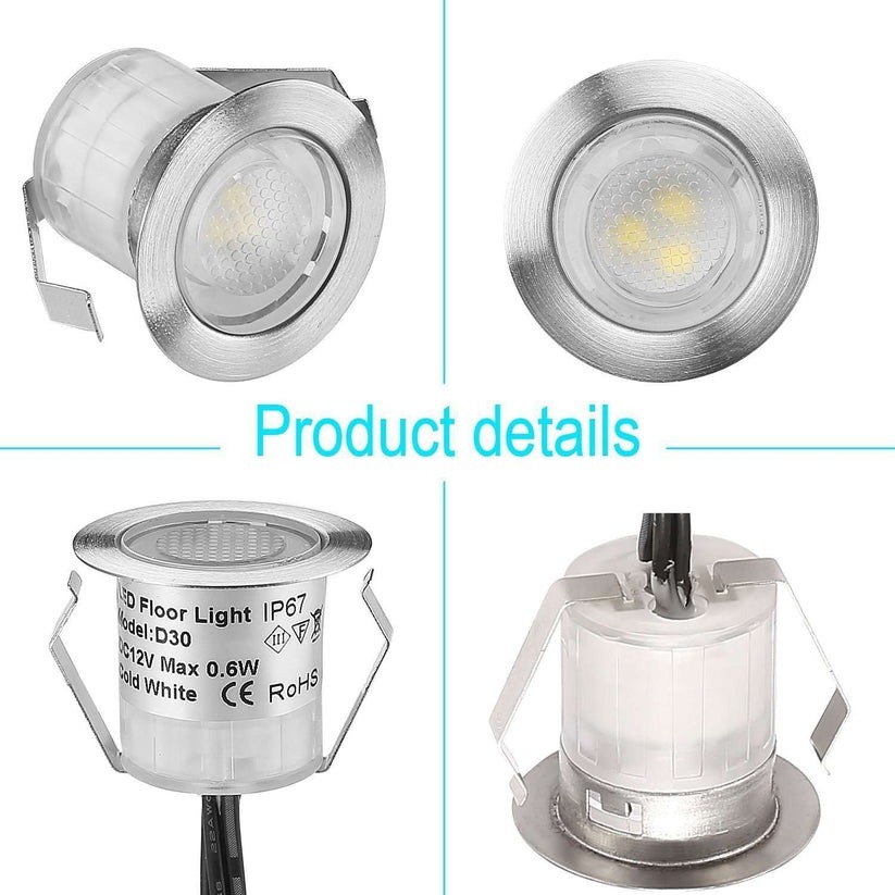 Φ0.94" Mount Hole Size LED Deck Lights in Round Shape Φ1.22" X H0.73" for Space-Saving and Versatile Lighting