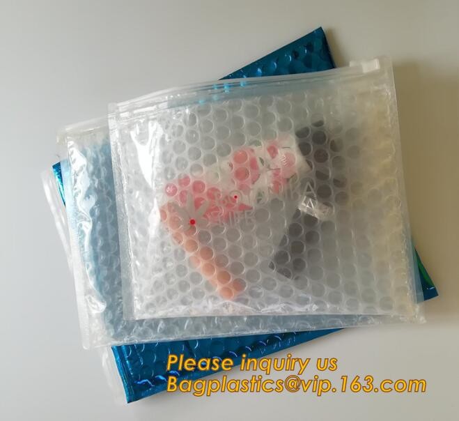 air mail metallic holographi rose gold bubble padded mailer / Zip lockkk bubble bag/ slider bubble bag,Holographic Factory