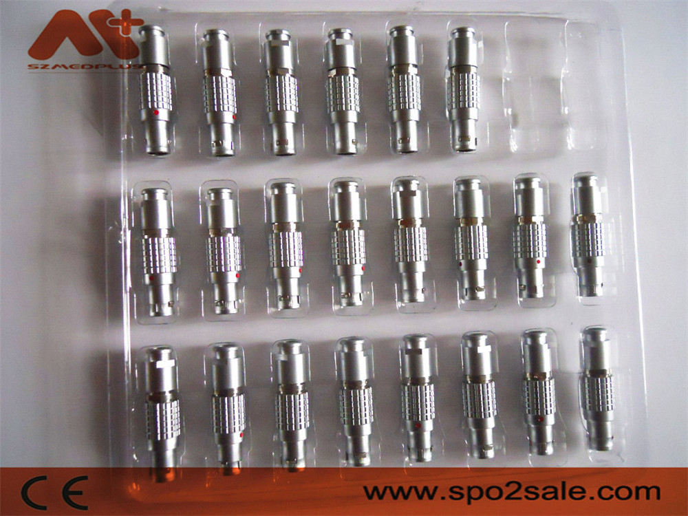 Brass Gold Plated Medical Cable Connectors Metal 1B 2pin 4pin 5pin 6pin Connector
