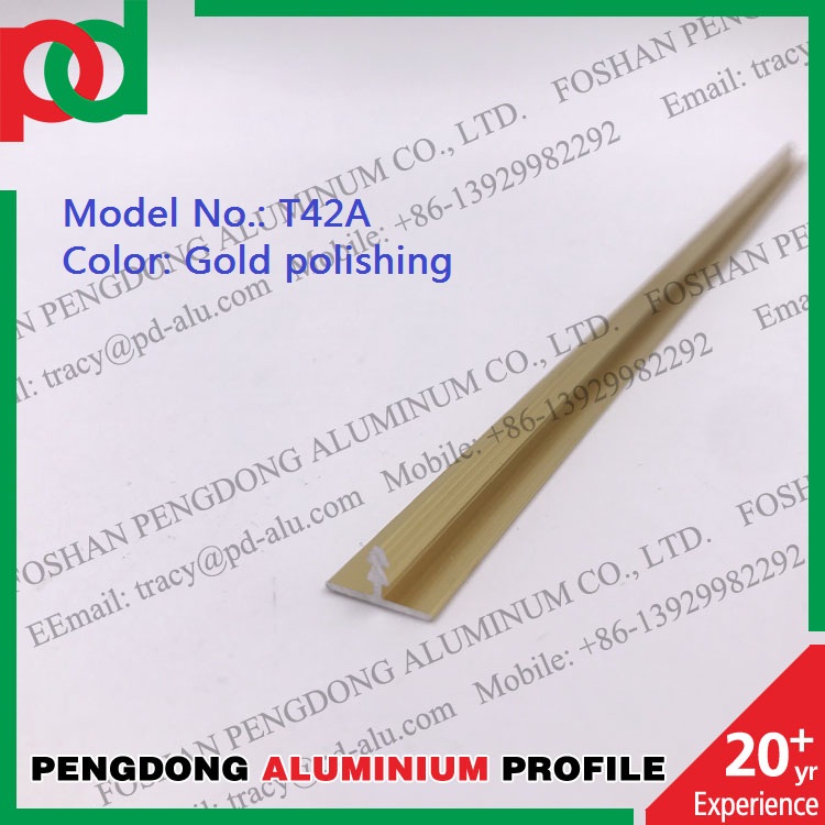 6063 Series T Shape Aluminium Trim Profiles For Cabinet And Floor