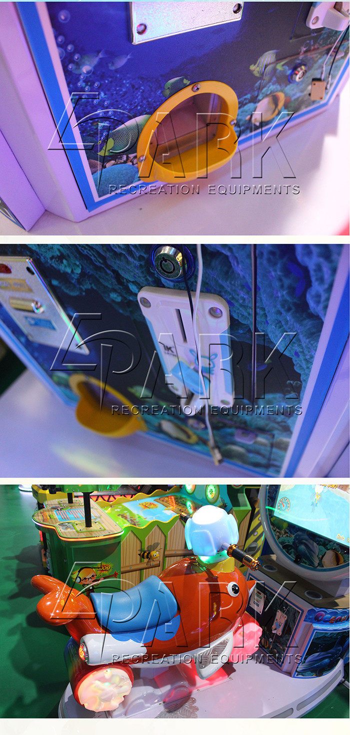 Amusement Kiddie Ride Ocean Family Swing Car Game Machine Redemption Toy With HD LCD Shows