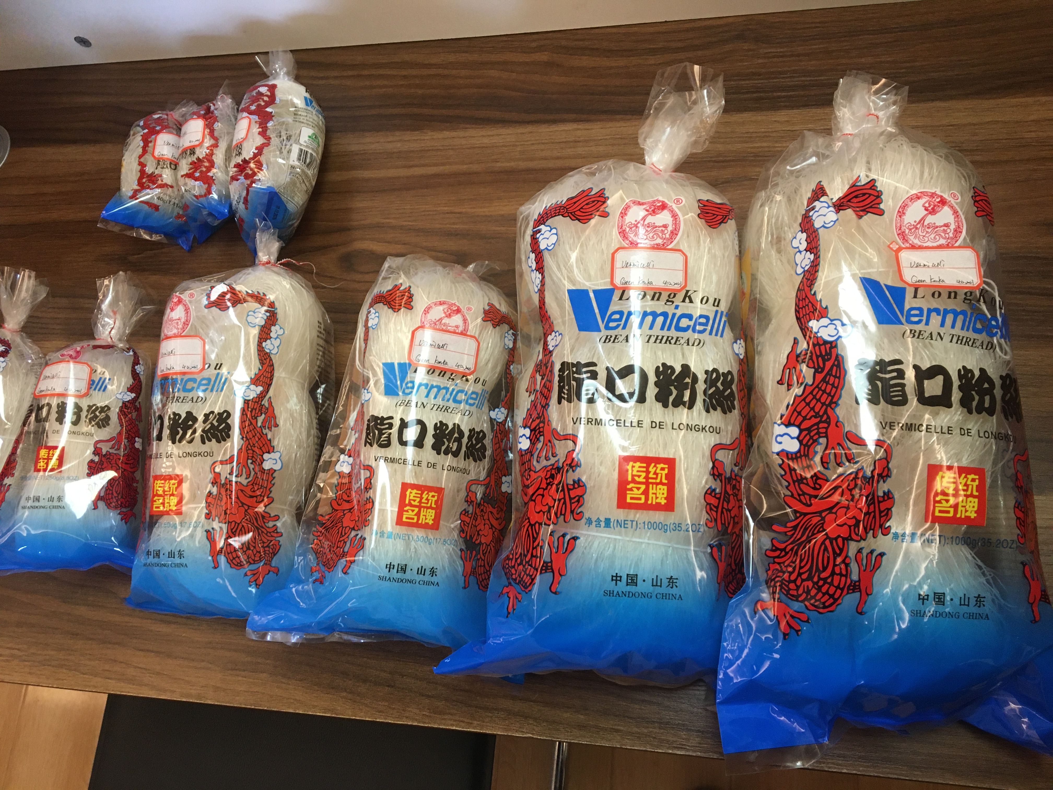 Vermicelli Coarse Cereal Type Bean Thread Rice Sweet Oriental Style Low-fat Noodle Green Bag Packing SHANDONG Mung Bean