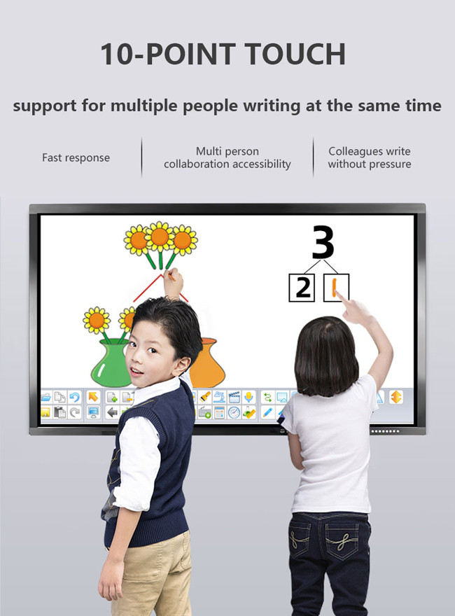 Black TV Touch Screen 55 Inch Smart Interactive Whiteboard 240V