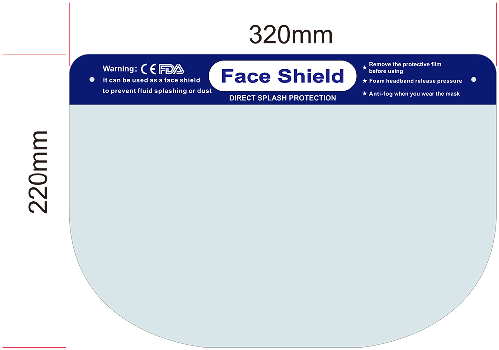 Latex Free Clear Plastic Face Shield Elastic Band Wearing Environmentale Friendly