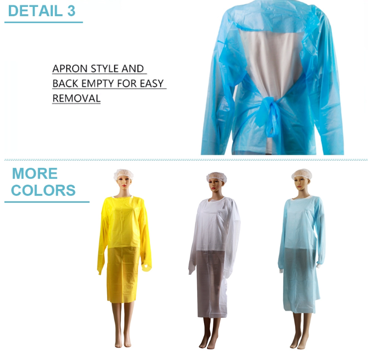 FDA Disposable CPE Gown , 510K CPE plastic gown