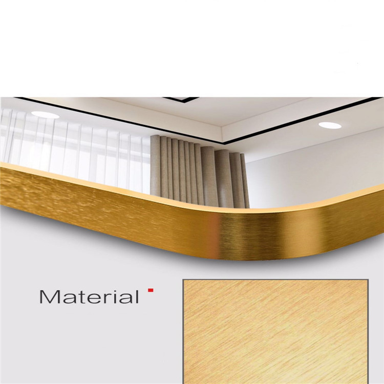 Rectangular Shape Mirror Frame Aluminium Profile Anodized Brushed Rounded Corner