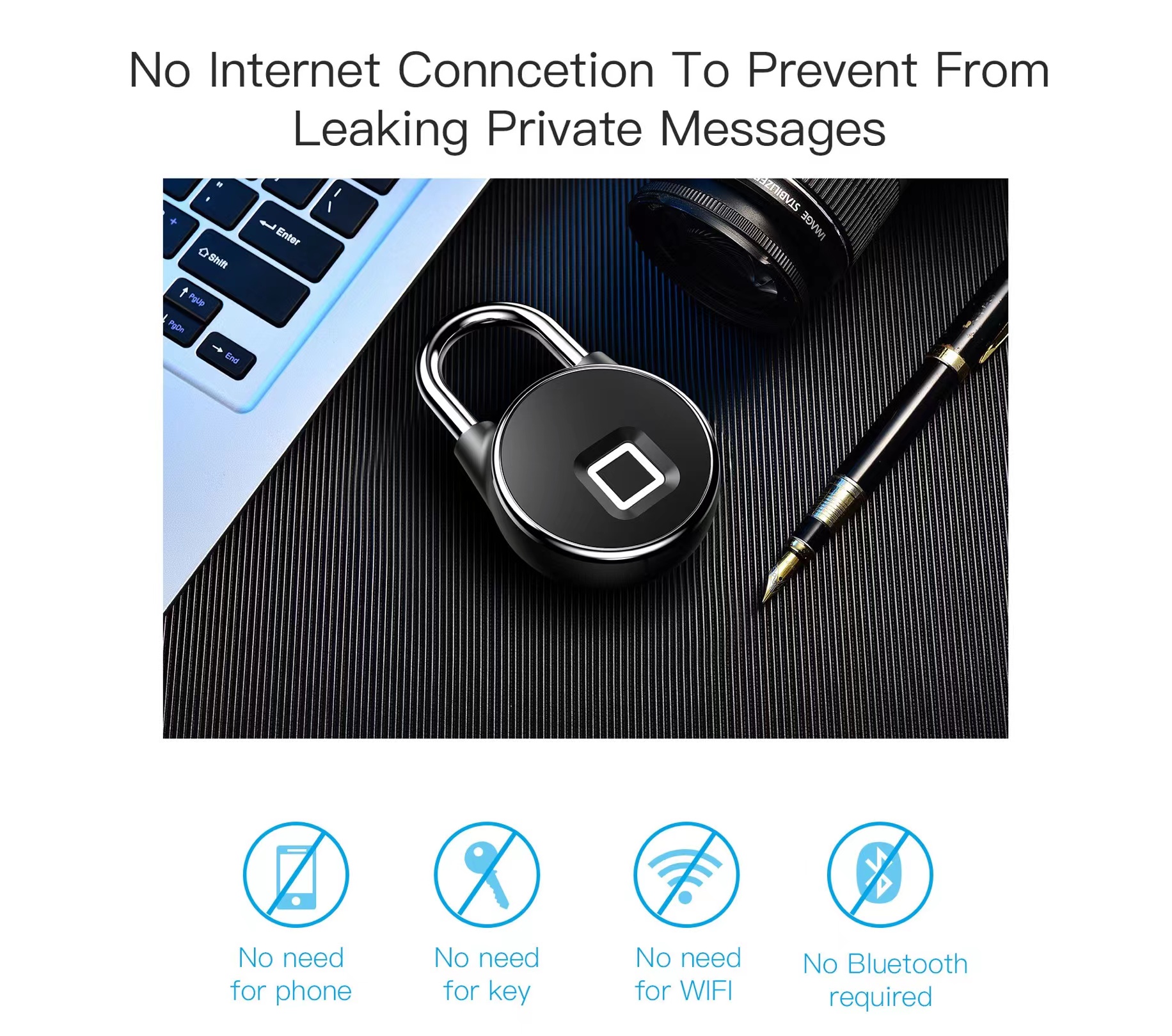 Fingerprint Padlock Waterproof Wifi APP Control Padlock Small Figerprint Lock