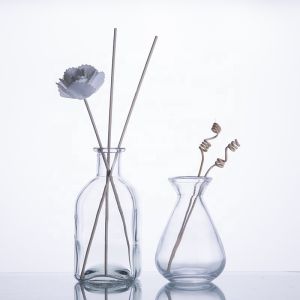 Recycled Clear Glass Diffuser Bottles / Embossed Aromatherapy Glass Bottles