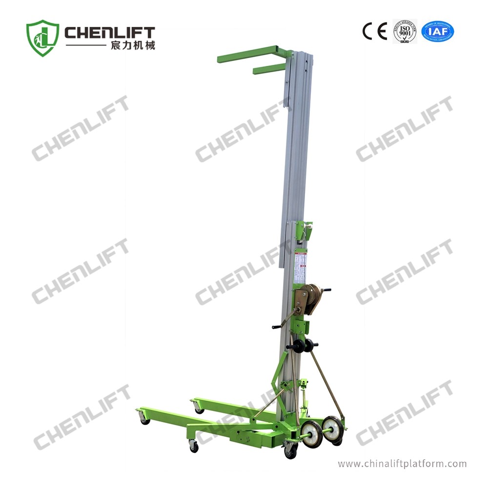 Portable Single Doorways Manual Material Lift with Swivel Locks
