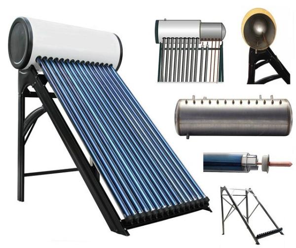 Free-standing Bathroom Compact Pressure Solar Water Heater Galvanized Steel &