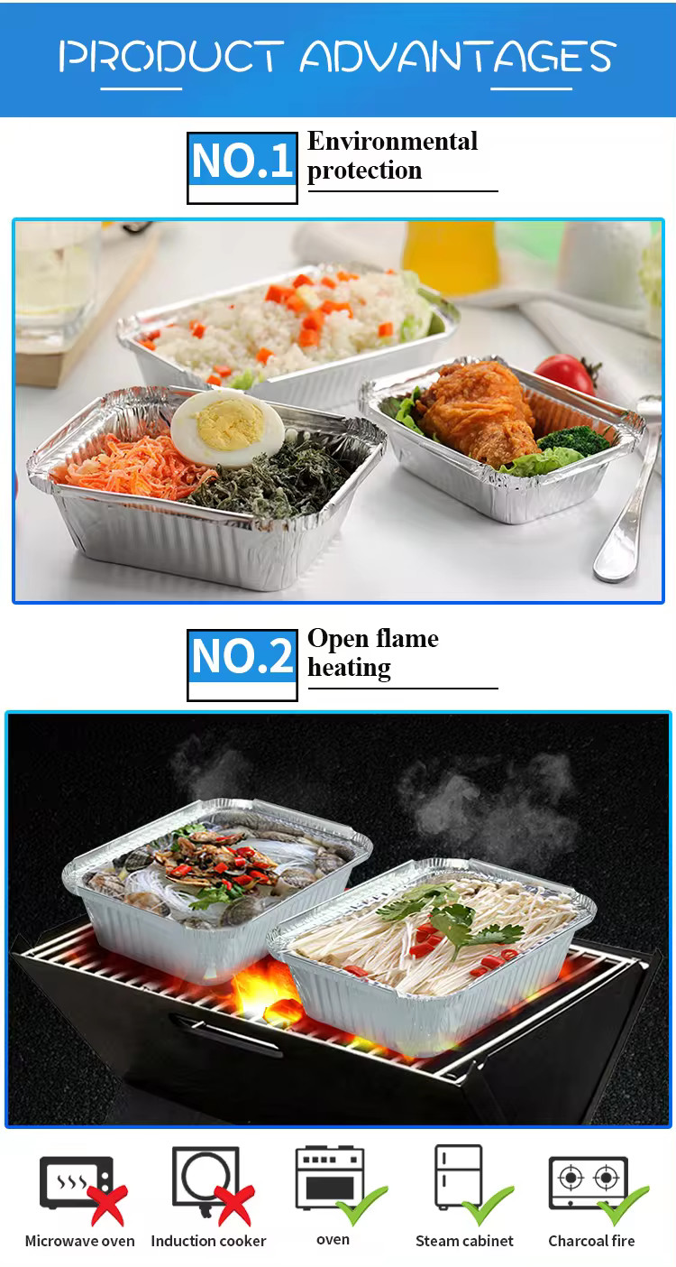 Large Supply Takeaway Food Packaging Container Aluminum Foil Pan Food Storage