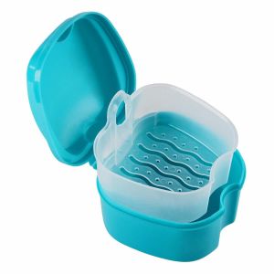 Portable Storage Denture Bath Case With Strainer , Travel False Teeth Holder