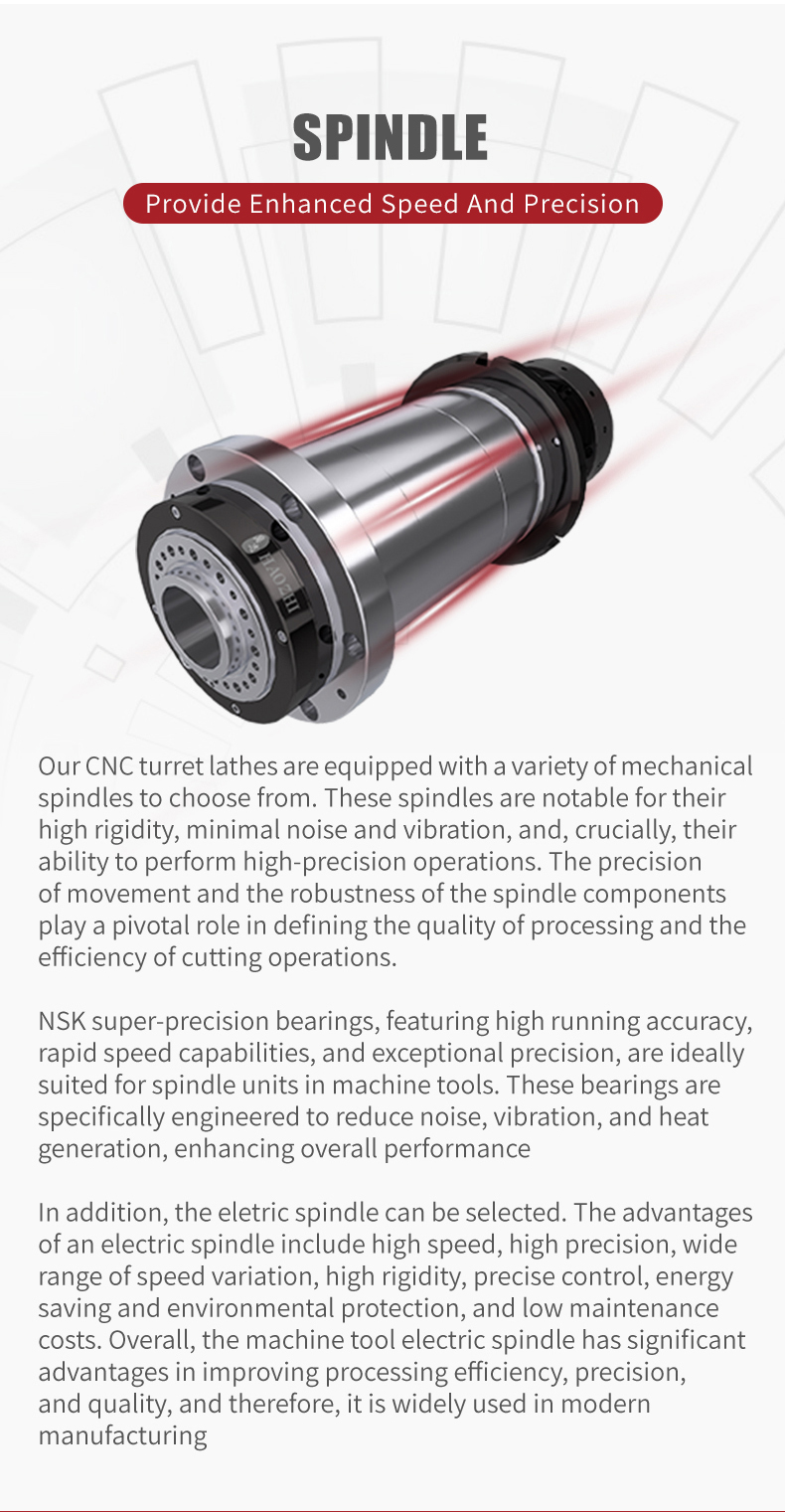 Metal Industrial Double Spindle Cnc Turning Machine FANUC Control System