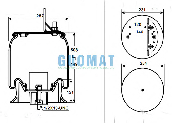 1T15M-6 W01-358-8829 Trailer Suspension Air Bag 9 10-16 P 449 Contitech Rubber Air Spring