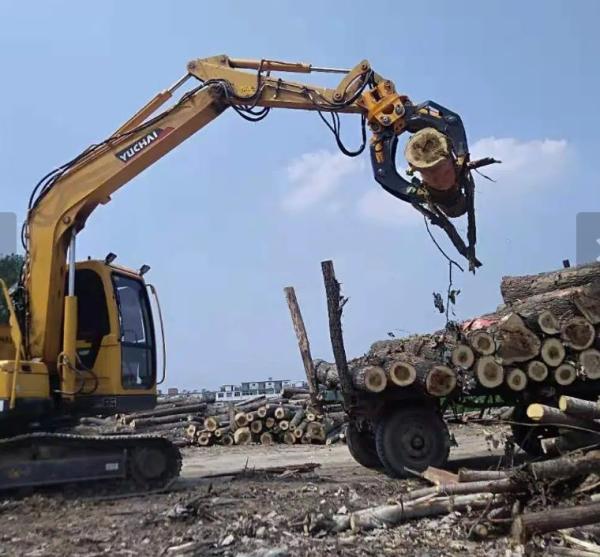 Wood Log Grapple Hydraulic Rotary Wood Grapple Log Grapple For Excavator 6T 14