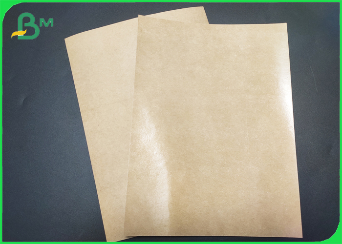 Greaseproof Non - Polluted Food Grade PE Coated Brown Kraft Paper For Packing Fast Food