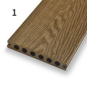 Patios 3D Composite Decking Commercial WPC Hollow Decking Profile