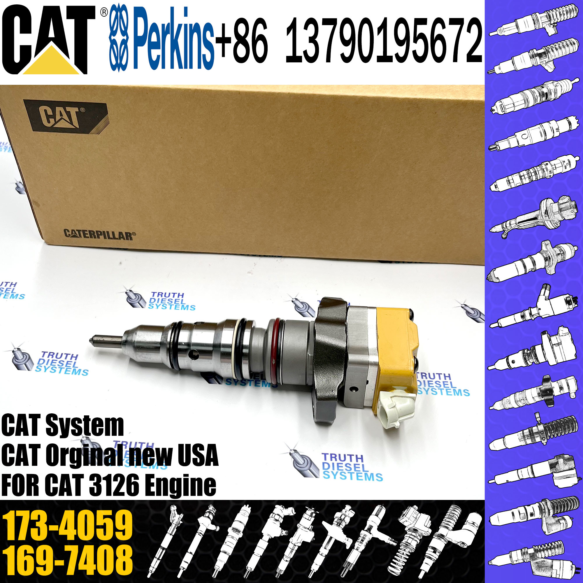 Caterpillar Parts 126-0499 131-7150 173-4059 196-1401 222-5967 OR9349 For Engine 3126 3126B 3126E C-A-T Injector