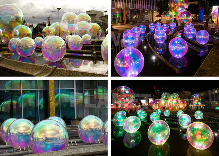 Hanging Reflective Inflatable Mirror Ball Colorful Mirrored Inflatable Balloon