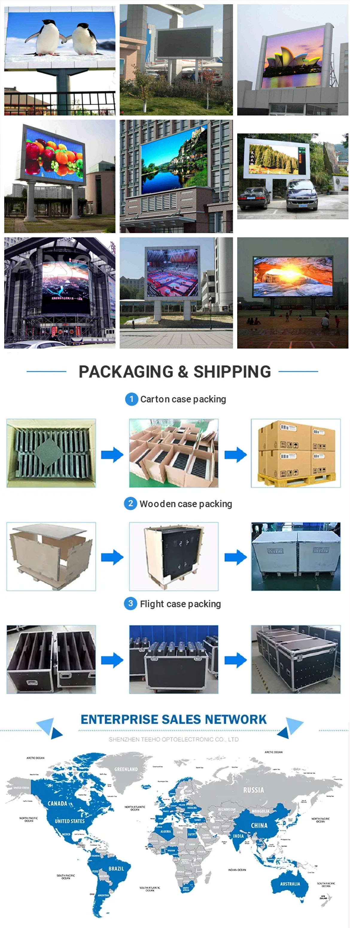 High Brightness Full Color Large Stand LED Billboard Screen Big Ad P4 P5 P8 P10