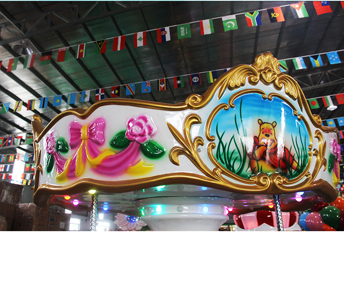 Amusement Park 6 People Carousel Ride European Style Coin Operated Merry Go Round For Kids And Adults