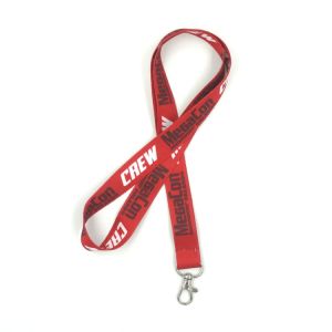 Logo Customized Red Dye Sublimated Lanyards Polyester Material With Thumb