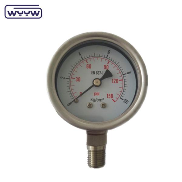 Quality Back Glycerine Shock Resistant Hydraulic Jack Pressure Gauge Range Customized for sale
