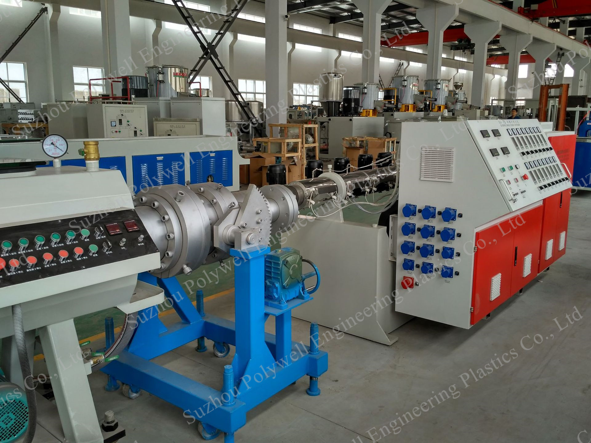 Plastic PPR Pipe Making Machine Structural Hollow Double Wall Tube Sewer Corrugated Pipe Extrusion Line