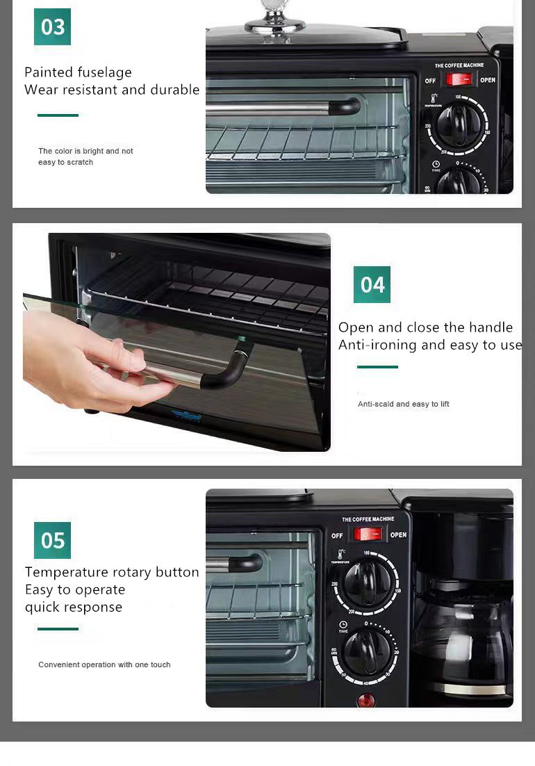 110-220V Electric Oven Coffee Machine Frying Pan - Breakfast Maker