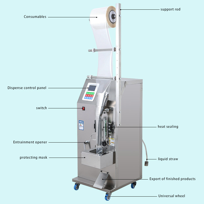 1000BPH Small Liquid Sachet Filling Sealing Machine For Drinking Water Or Juice