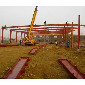 Iso9001 / Sgs Steel Warehouse Structure , Large Span Metal Frame Warehouse