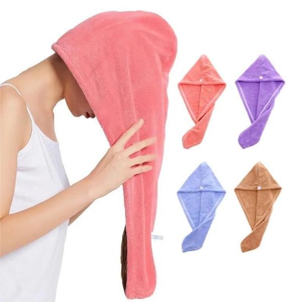 Custom Logo Hair Towel Microfiber Quick Dry Microfibre Hair Drying Towel Wrap
