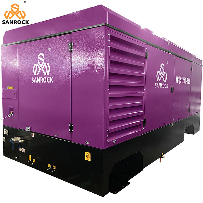 Screw Air Compressor Machine Working Pressure 34bar Portable Water Well Diesel Air Compressor