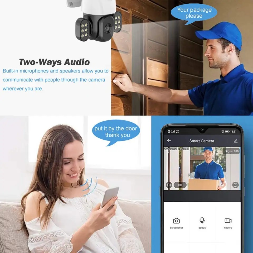 8MP Wireless 4K CCTV Security Camera Full UHD PTZ ABS Material