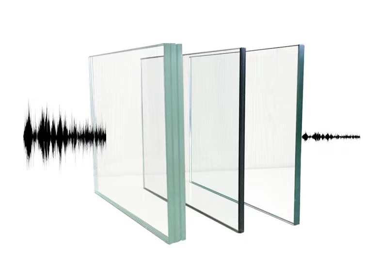 Hollow Curved Dark Gray 1.52" PVB Float Glass Mirror Clear Tinted Sheets