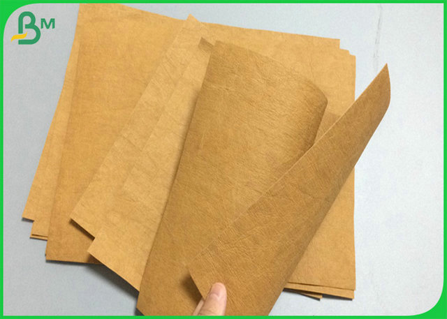Durable 0.55mm Thickness Brown Prewashed Kraft Fabric Material for Bags