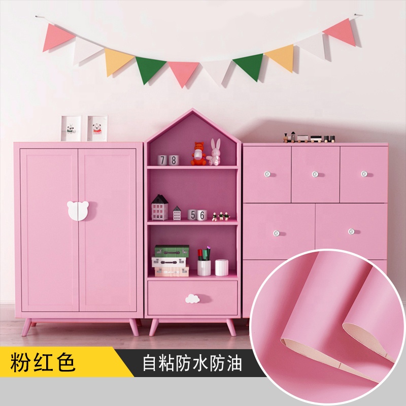 Pink Wardrobe Cover Stickers 60cm Vinyl Stickers For Wardrobe Doors