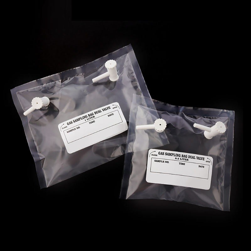 Tedlar PVF Gas Sampling Bag 0.5L 1L 3L - Pack Of 10 - Air Sampling Bag - Polypropylene/Stainless Steel/PTFE Fitting