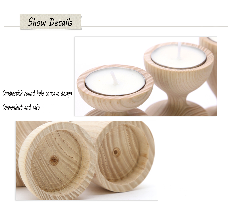 Decoration Ash Wood Candle stick/ Natural Wood Candle Holder