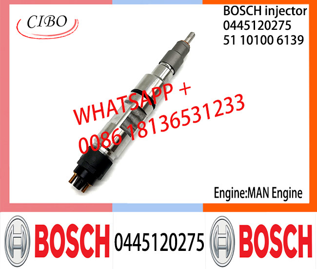 BOSCH 0445120275 Neutral Diesel Fuel Injector Assembly 0445120275 51101006139 For MAN Engine