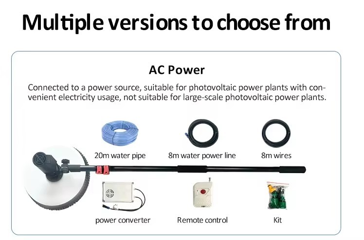High Efficiency 3.2M 5.5M 7.2M Dry Water Solar Panel Cleaning Robot Brushes Solar Rotary Panels Automatic Cleaning Equipment